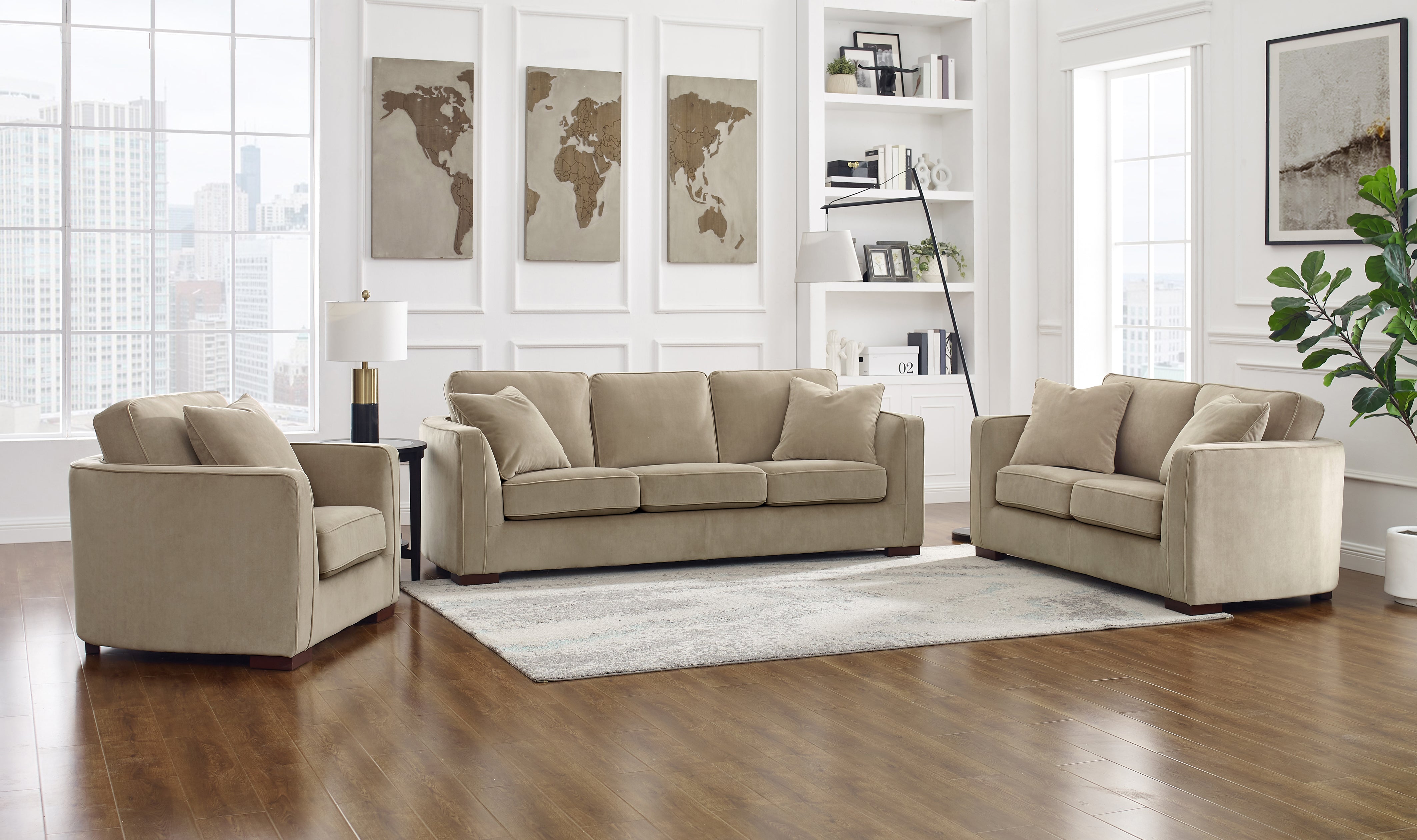 Albert Fabric Sofa Collection, Sand